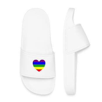 Masque coeur arc-en-ciel - Claquettes enfant - blanc - Devant