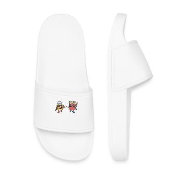 Burgers et frites kawaii - Claquettes enfant - blanc - Devant