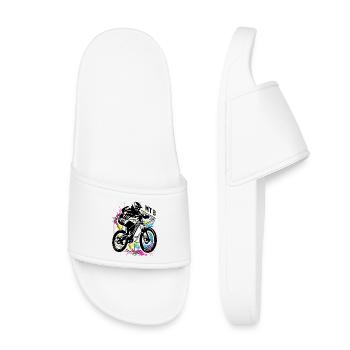 VTT - Vélo de montagne coloré - Mountain Biker - Claquettes enfant - blanc - Devant