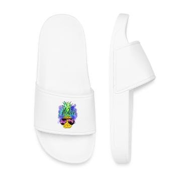 Aloha Ananas - Kinder Badelatschen - Weiß - Vorne