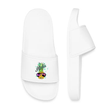 Ananas Aloha avec des éclaboussures de peinture - Claquettes enfant - blanc - Devant