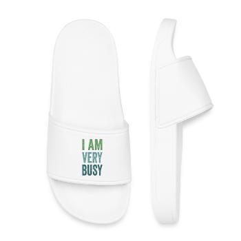 I'm Very Busy Funny Text Quote For Busy People - Kids’ Pool Sliders - white - Front