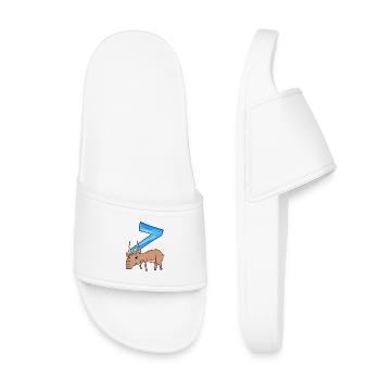 7 ans - 7ème anniversaire avec motif animal - Claquettes enfant - blanc - Devant