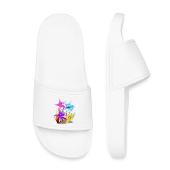 Colorful Starfish Quartet Underwater - Kids’ Pool Sliders - white - Front