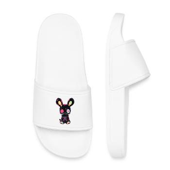 Lapin gothique Lapin Kawaii Mignon Tenue gothique Grunge - Claquettes enfant - blanc - Devant