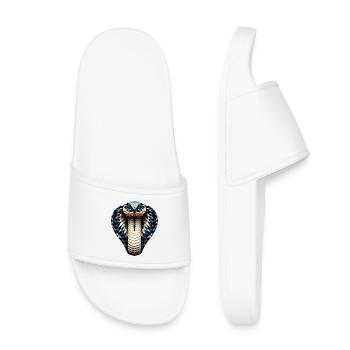 Un cobra royal dans le style polygonal - Claquettes enfant - blanc - Devant