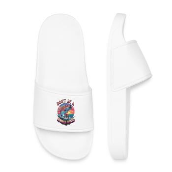 Don't Be a Dumb Bass Visual - Kids’ Pool Sliders - white - Front