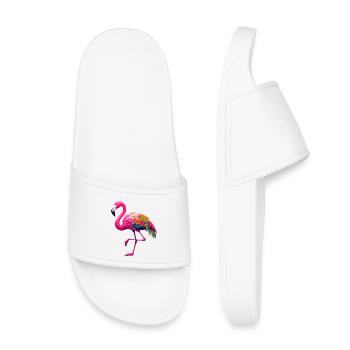 Flamingo - Kinder Badelatschen - Weiß - Vorne