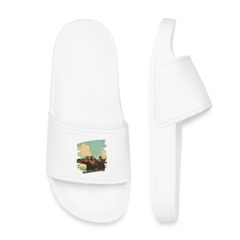 Hippopotame Rétro - Claquettes enfant - blanc - Devant