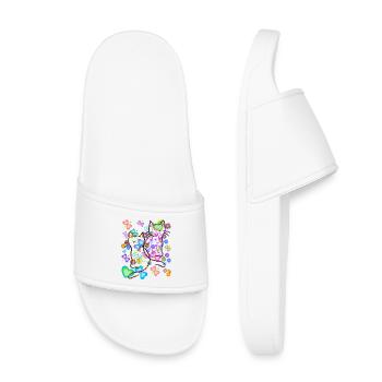 Chats Printemps Eté Chat Enfants Coeur des années 80 90 - Claquettes enfant - blanc - Devant