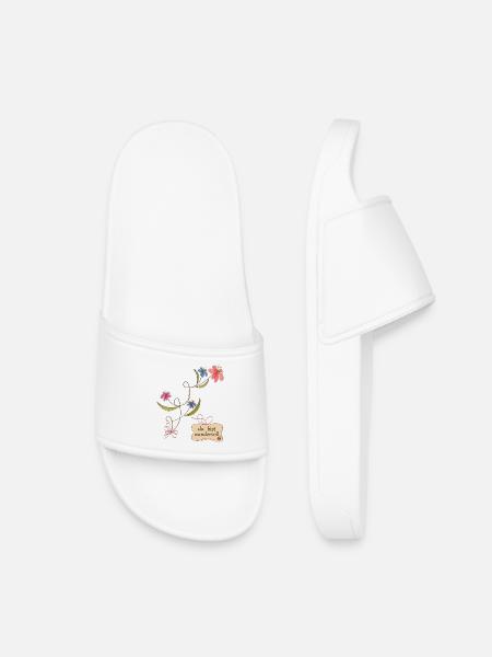 Du bist wundervoll, Blumenranke - Kinder Badelatschen - Weiß