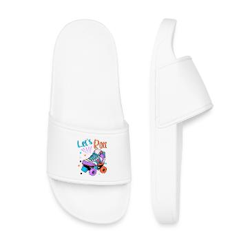 Rollschuh Schlittschuhläufer - Kinder Badelatschen - Weiß - Vorne