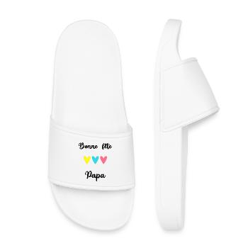 DAD. FATHER'S DAY. HAPPY FATHER'S DAY. HAPPY BIRTHDAY. - Kids’ Pool Sliders - white - Front