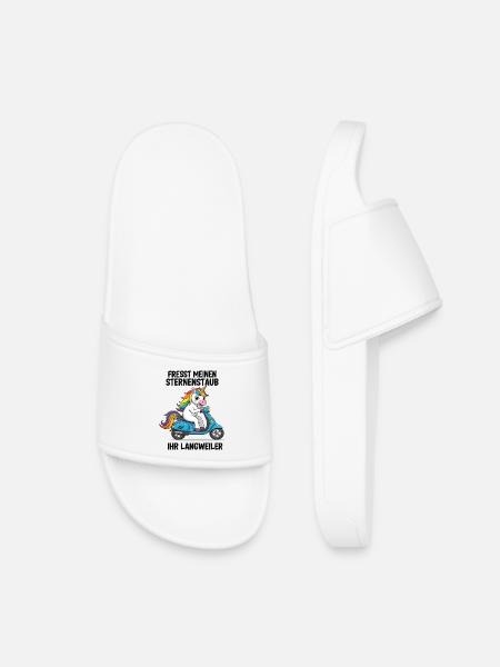 Roller-Einhorn - Kinder Badelatschen - Weiß