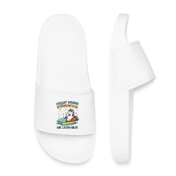 Einhorn Tretbootfahrt - Kinder Badelatschen - Weiß - Vorne