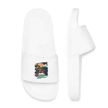 Beach Palm Trees Sunset Summer - Kids’ Pool Sliders - white - Front
