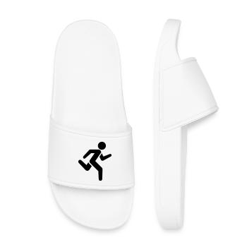 Running Icon | Run Silhouette Sport - Kids’ Pool Sliders - white - Front