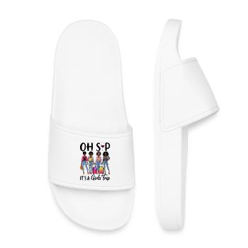 Femmes afro élégantes avec ensemble de voyage - Claquettes enfant - blanc - Devant