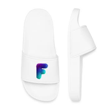 Lettre F aspect fourrure avec dégradé de couleurs - Claquettes enfant - blanc - Devant