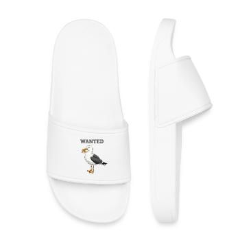 Wanted: French Fries Seagull - Kids’ Pool Sliders - white - Front