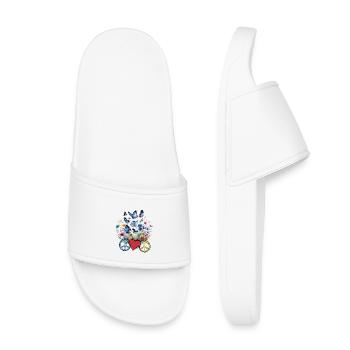 Paix Paix Symbole Coeur Fleurs - Claquettes enfant - blanc - Devant