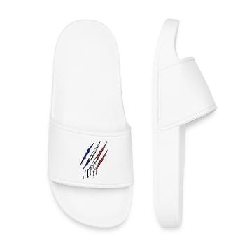 France Tricolore Griffe Grunge Drapeau Scratch - Claquettes enfant - blanc - Devant