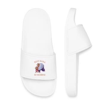 Meilleur Baba - Türk Baba Father’s Day Bear Design - Claquettes enfant - blanc - Devant