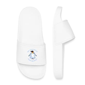 May your days be merry – Emperor Penguin - Kids’ Pool Sliders - white - Front