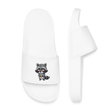 Raccoon Energy Powerless Morning Grouch Caffeine - Kids’ Pool Sliders - white - Front