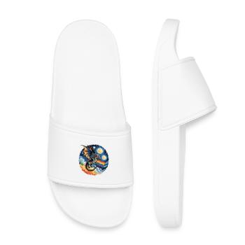 Dragon orgueilleux avec drapeau arc-en-ciel - Claquettes enfant - blanc - Devant