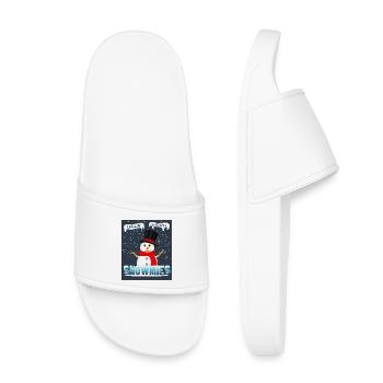 Chillin’ with my snowmies– Winter Design - Kinder Badelatschen - Weiß - Vorne