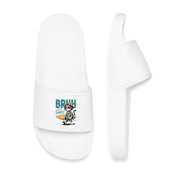 Surfer cat with surfboard - Kids’ Pool Sliders - white - Front