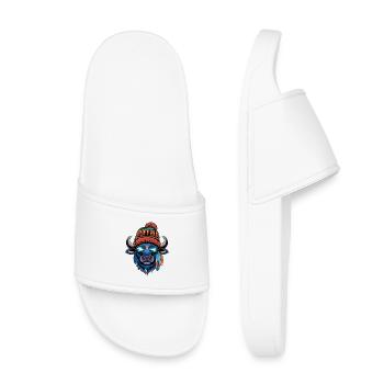 Bison Cool avec Chapeau et Lunettes Buffalo - Claquettes enfant - blanc - Devant