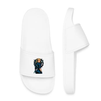 Le motif du samouraï combattant Zweikatana - Claquettes enfant - blanc - Devant