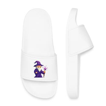 Pixel wizard dans le scintillement violet - Claquettes enfant - blanc - Devant