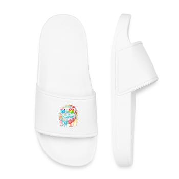 Sloth Sloth Art Lazy Sloth Fan - Kids’ Pool Sliders - white - Front