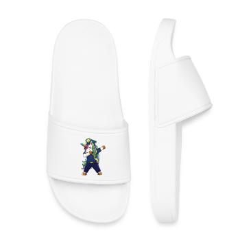 Dabbing Unicorn Police Dad Officer Father's Day Gi - Kids’ Pool Sliders - white - Front