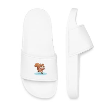 Écureuil sur des coureurs avec écharpe - Claquettes enfant - blanc - Devant