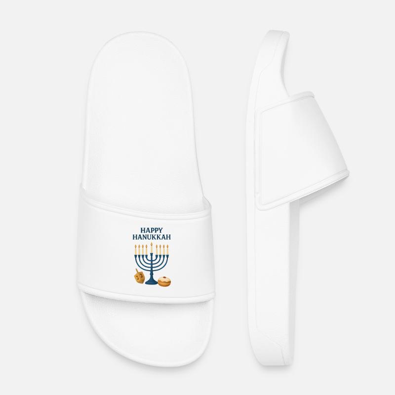 Joyeuse Lumière festive de la Menorah de Hanoucca - Claquettes enfant - blanc