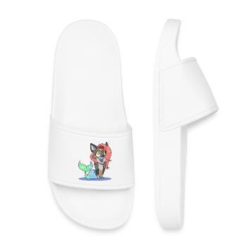 Coral (Chibi Version) (by Leni Riosa) - Kids’ Pool Sliders - white - Front