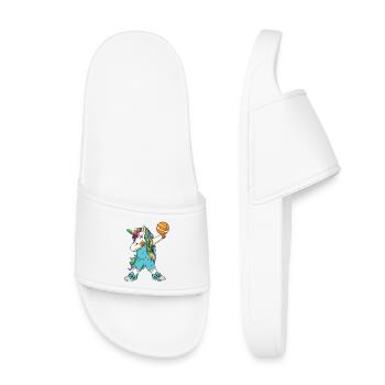 Lustiges Dabbing Basketball Unicorn Baller Sportgeschenk - Kinder Badelatschen - Weiß - Vorne