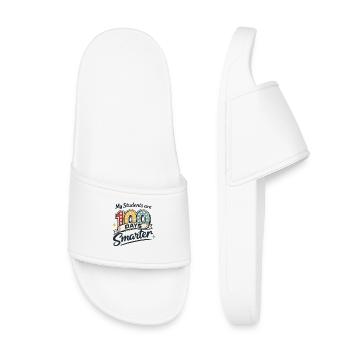 My Students: 100 Days Smarter - Kids’ Pool Sliders - white - Front