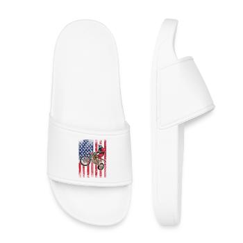 Dirt Biking USA Flag  - Kids’ Pool Sliders - white - Front