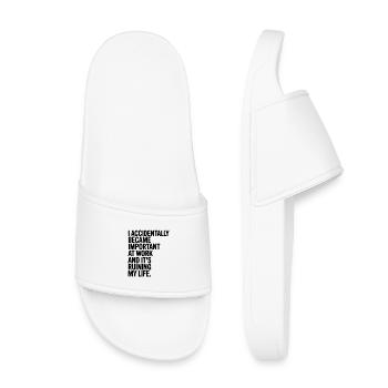 Bold Inspirational Quote on Life - Kids’ Pool Sliders - white - Front