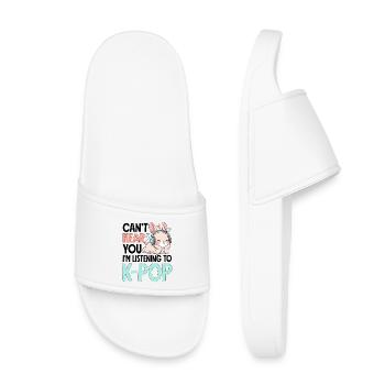 Je ne t’entends pas en écoutant de la K-Pop - Claquettes enfant - blanc - Devant