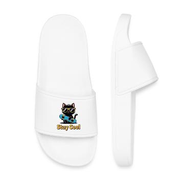 Chat patineur Reste Cool - Claquettes enfant - blanc - Devant