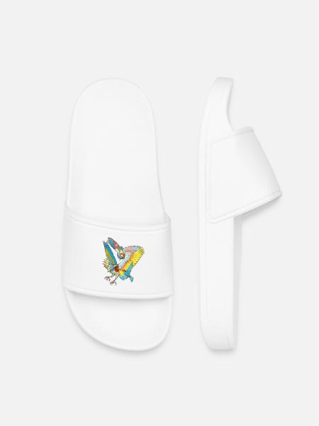 Bunte Vögel - Kinder Badelatschen - Weiß