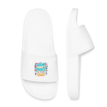High on Peace, Low on Drama - Kids’ Pool Sliders - white - Front