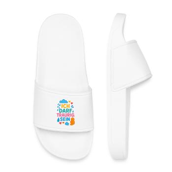 I'm allowed to be sad – self-care mindfulness - Kids’ Pool Sliders - white - Front