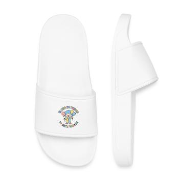 Cute Clown Hang In There It Gets Worse Humour - Kids’ Pool Sliders - white - Front
